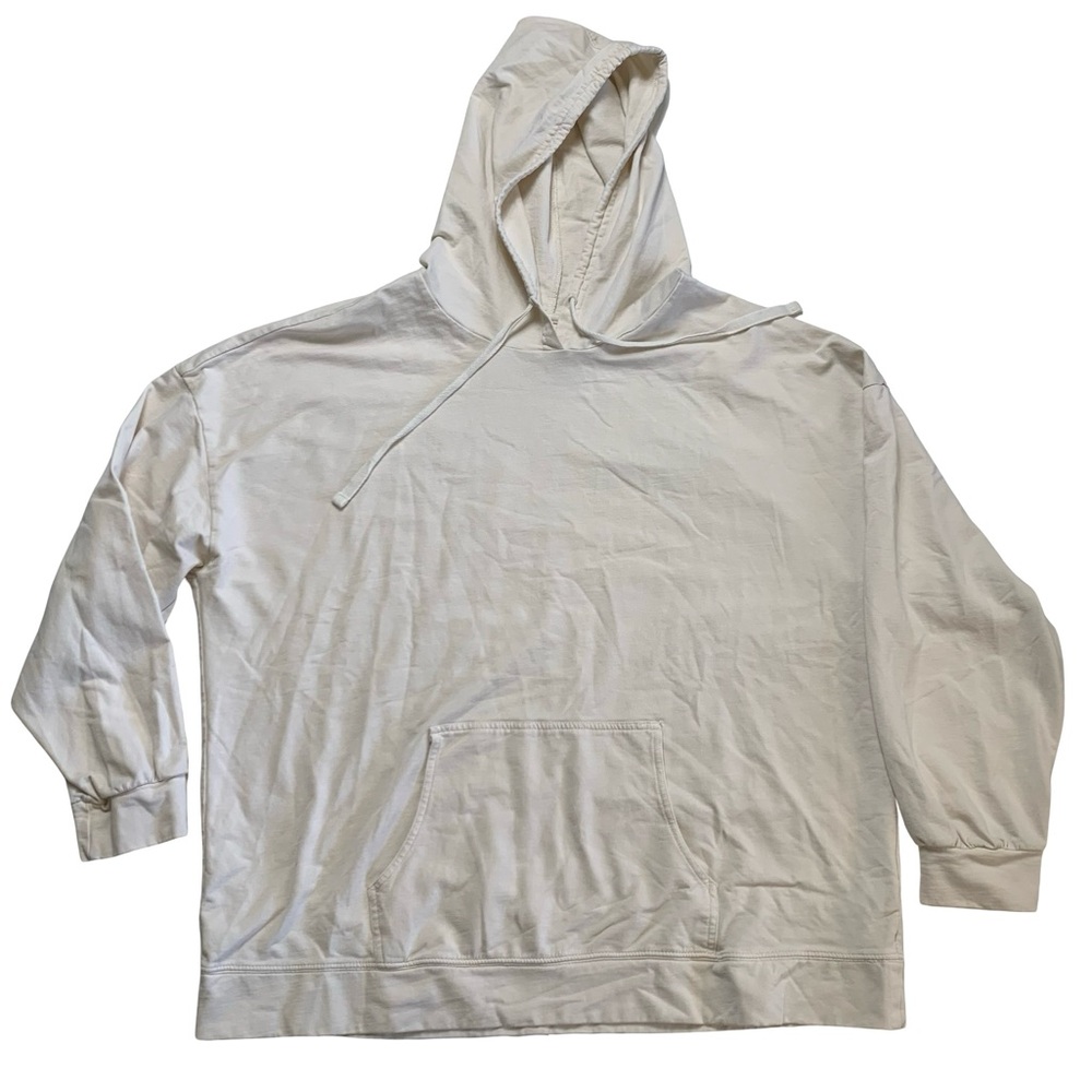 Open Edit Light Hoodie Cream Mens Size XL